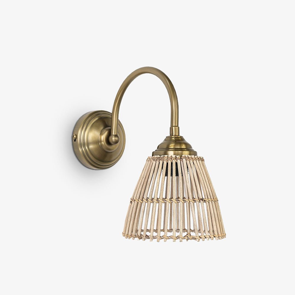 MUMUNE | מנורת קיר ממתכת בשילוב ראטן