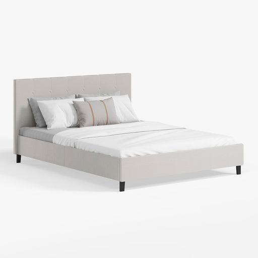 מעבר לעמוד מוצר CIELO | מיטה מעוצבת בבד אריג אפור בהיר