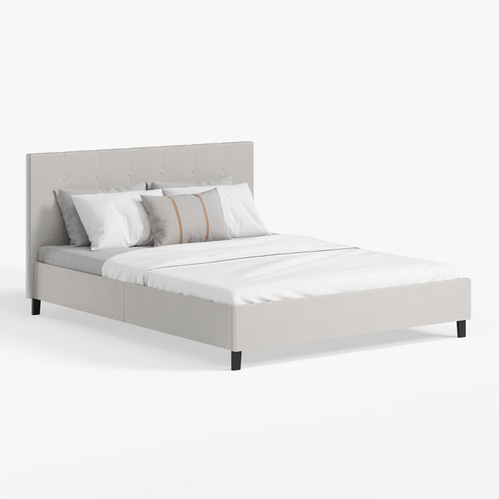 Cielo | מיטה מעוצבת בבד אריג אפור בהיר
