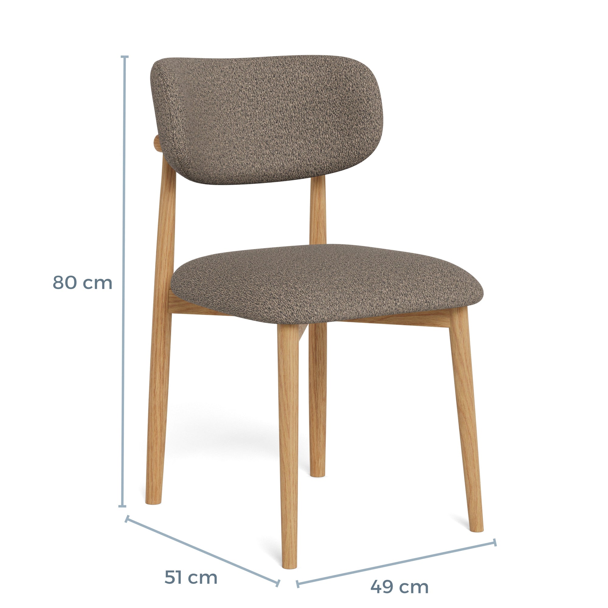 ASTER | כיסא מרופד בבד אריג בשילוב עץ