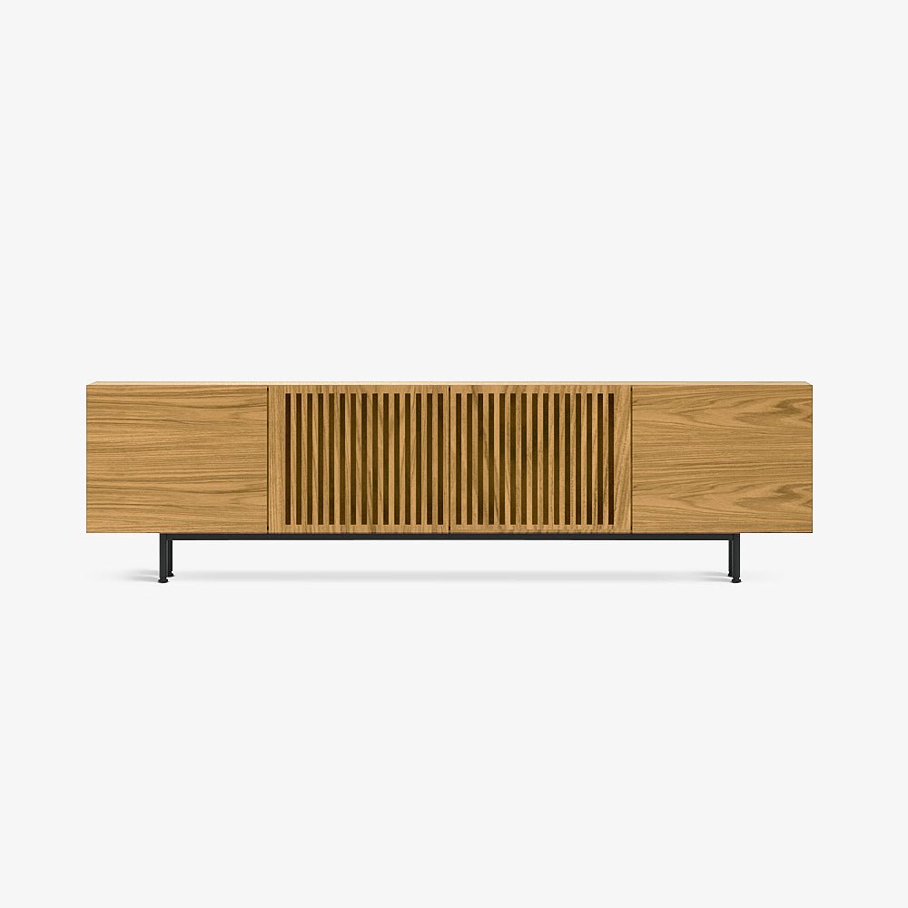 SHENG | מזנון כפרי מעץ ומתכת, עם מדפים סגורים - KUALA