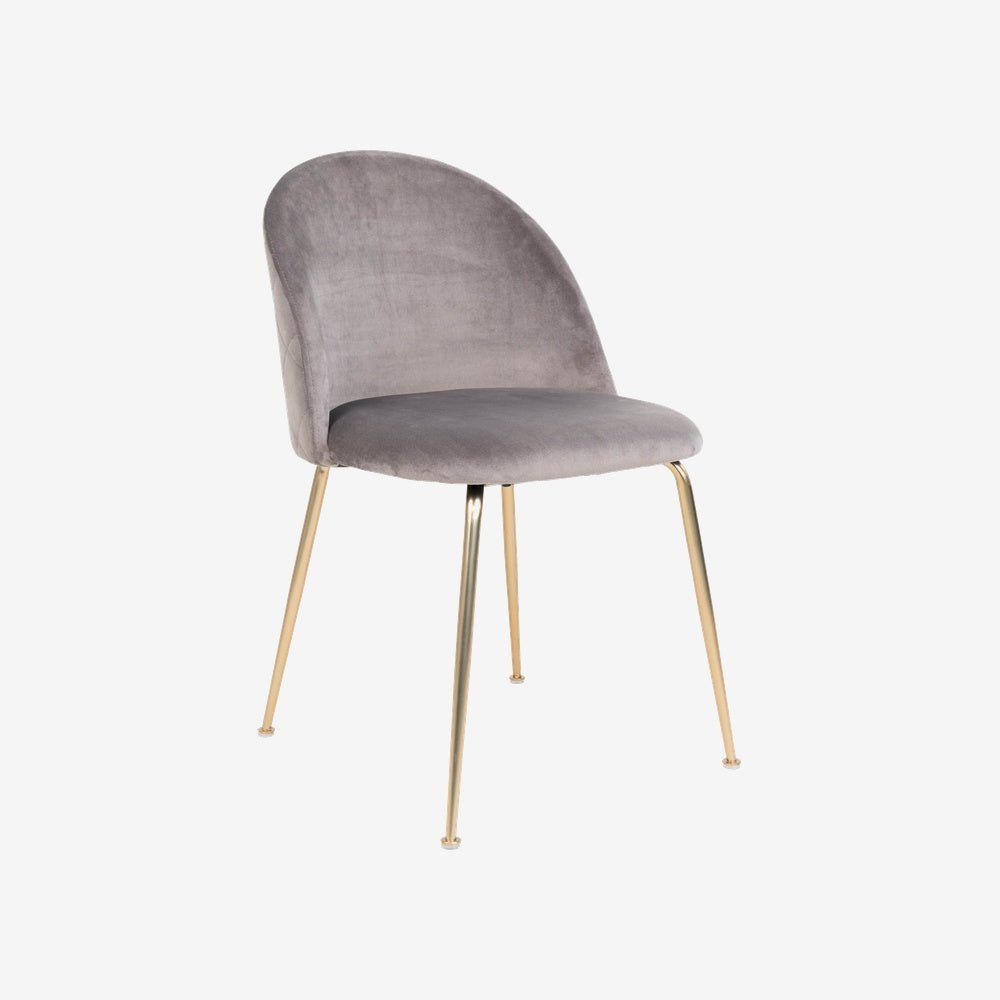 DRASK | כיסא קטיפה בשילוב רגליים מוזהבות