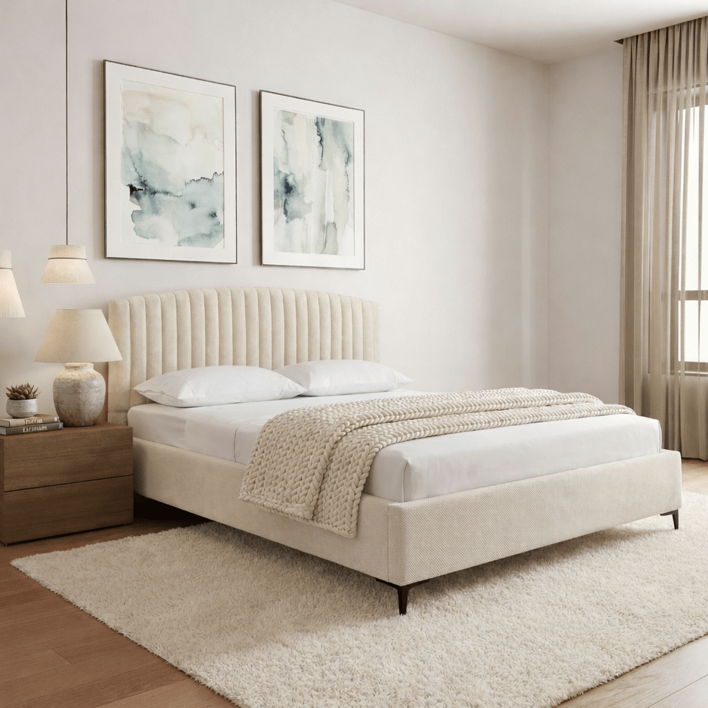 ALFOG | מיטה מודרנית מרופדת בבד קטיפה - KUALA