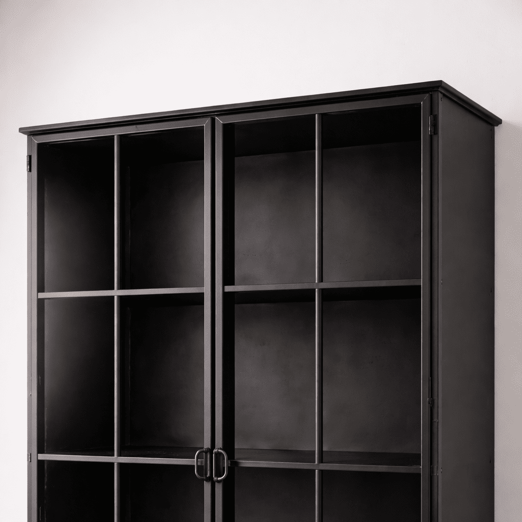 ALMIR | ספריה מברזל וזכוכית, עם מדפים סגורים - KUALA