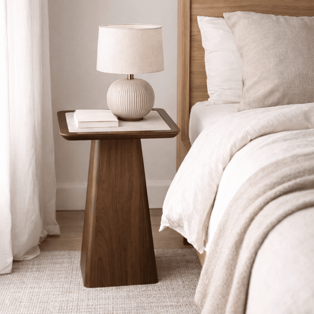 ASATORP | שולחן צד ריבועי מפורניר וטרוורטין, 40/40 ס"מ - KUALA