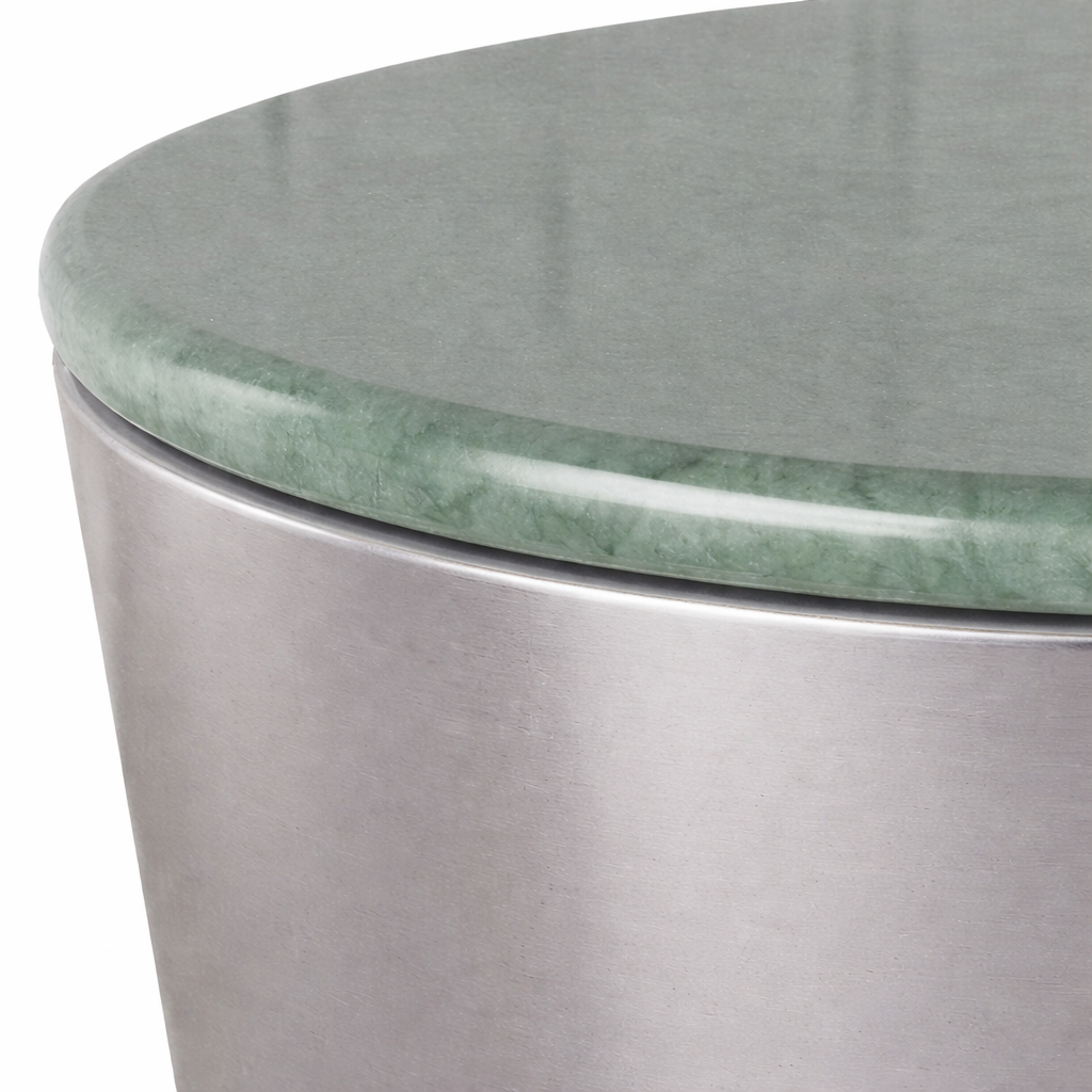 DUSK | שולחן סלון עגול משיש ופלדה, קוטר 80 ס"מ