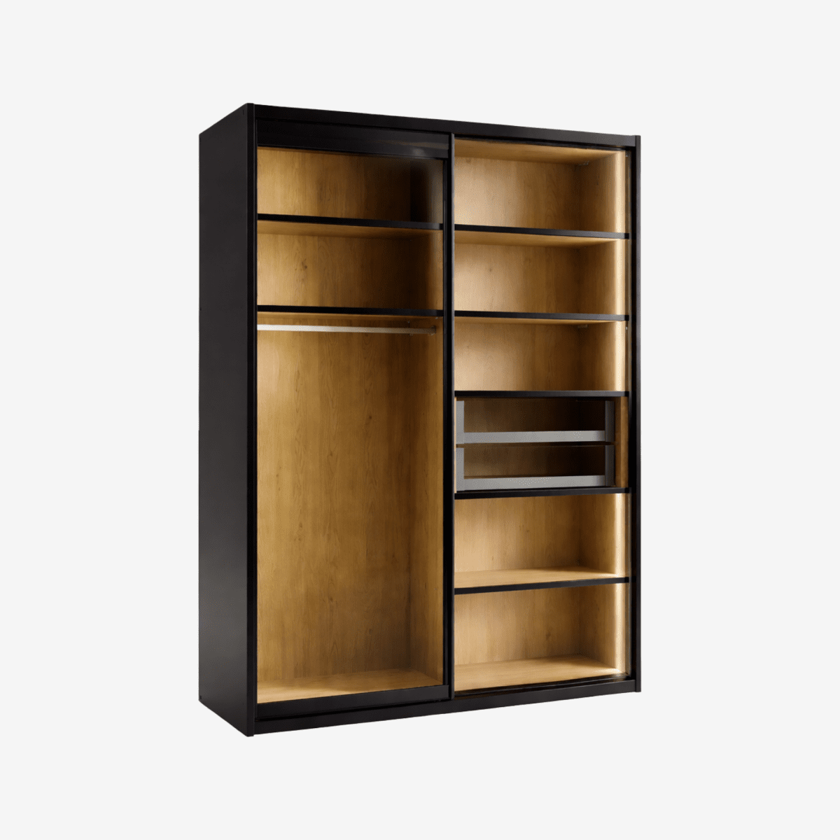 BLOMSTE | ארון דלתות הזזה ממלמין בשילוב זכוכית שקופה - KUALA