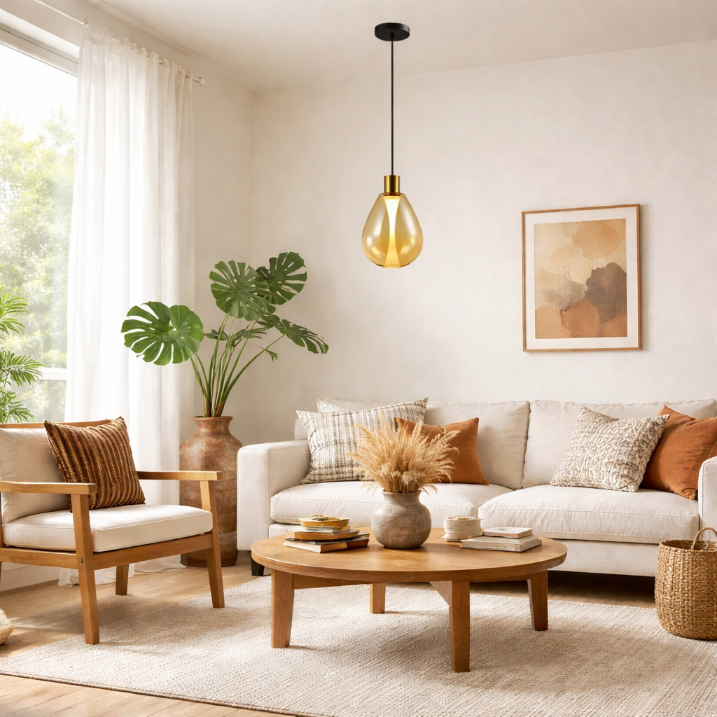 YENO | מנורת תליה בודדת מזכוכית, מגיעה בשני גדלים - KUALA