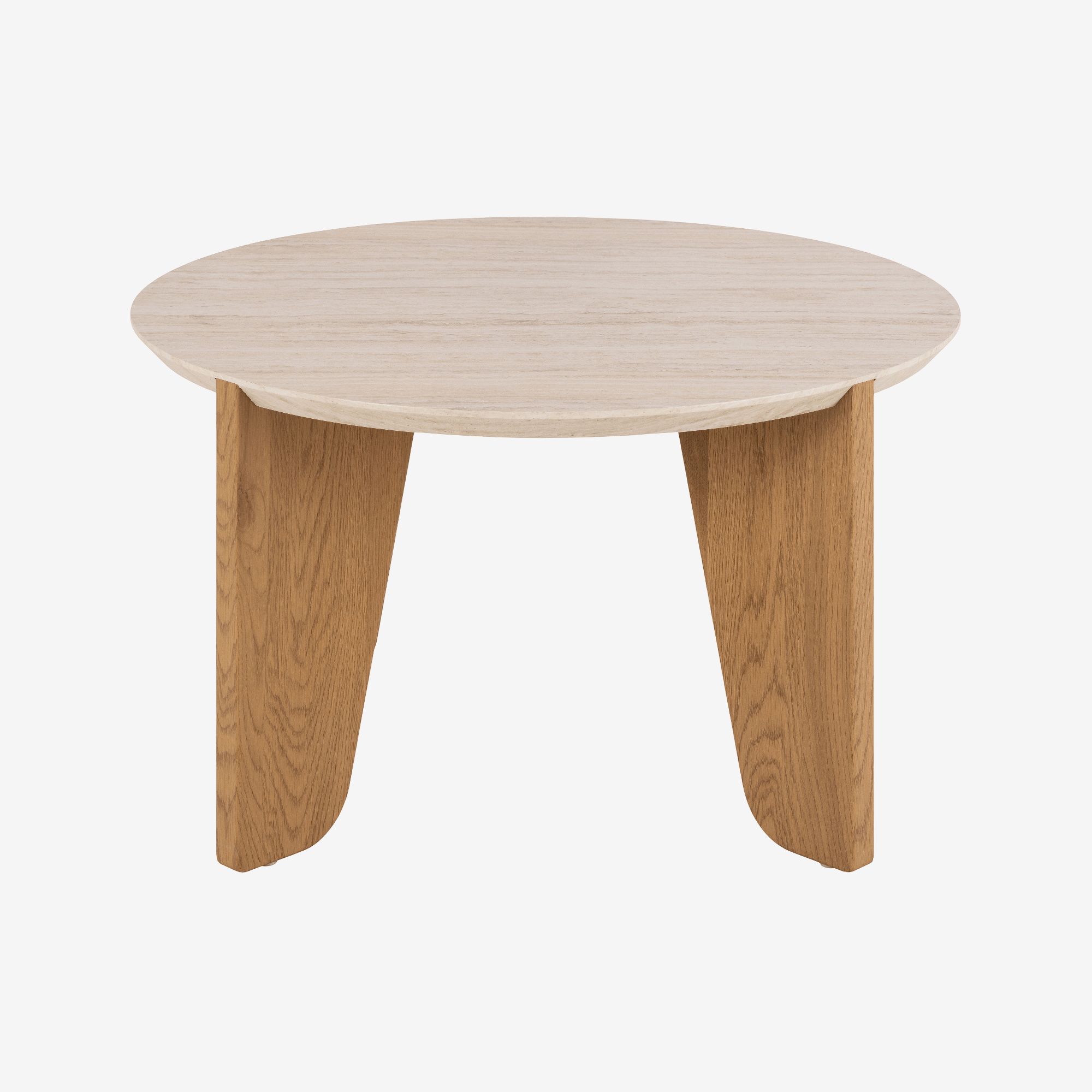 NAZA | שולחן סלון עגול ממלמין ועץ, קוטר 80 ס"מ