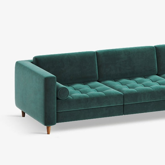 KASHVI | ספה תלת מושבית קלאסית בגוון ירוק