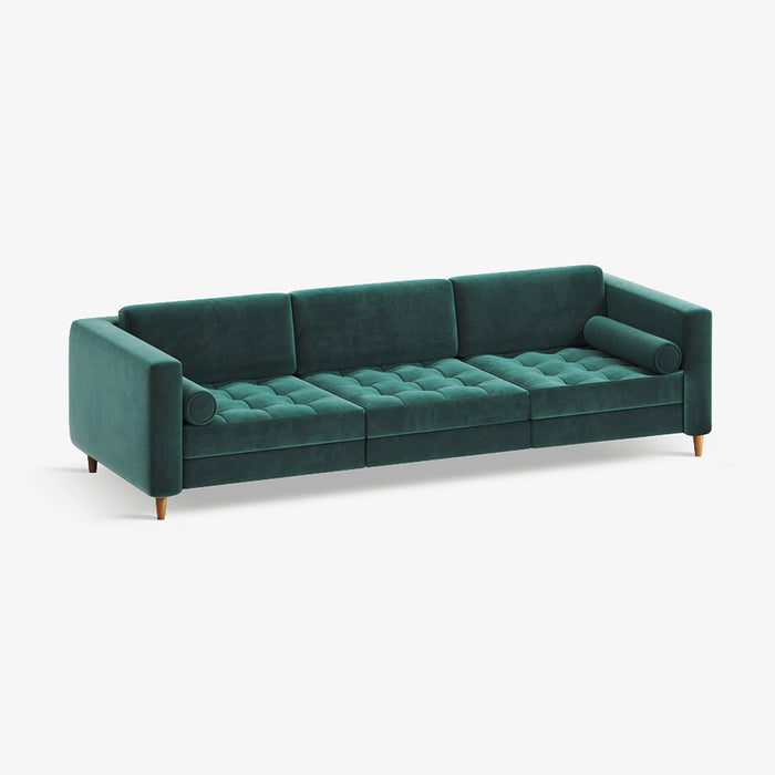 Kashvi | ספה תלת מושבית קלאסית בגוון ירוק