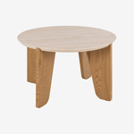 NAZA | שולחן סלון עגול ממלמין ועץ, קוטר 80 ס"מ