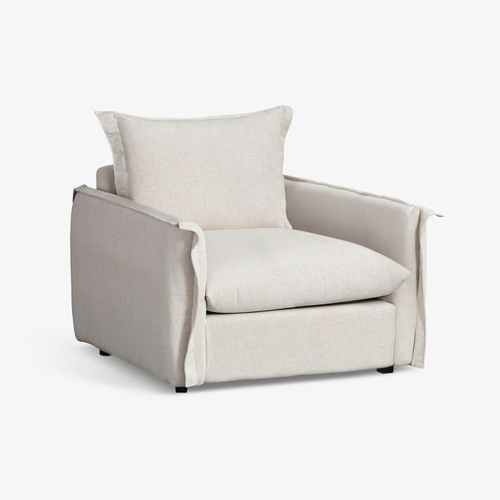 DALAS | כורסא מפנקת מרופדת בבד פשתן רך ובעיצוב מודרני
