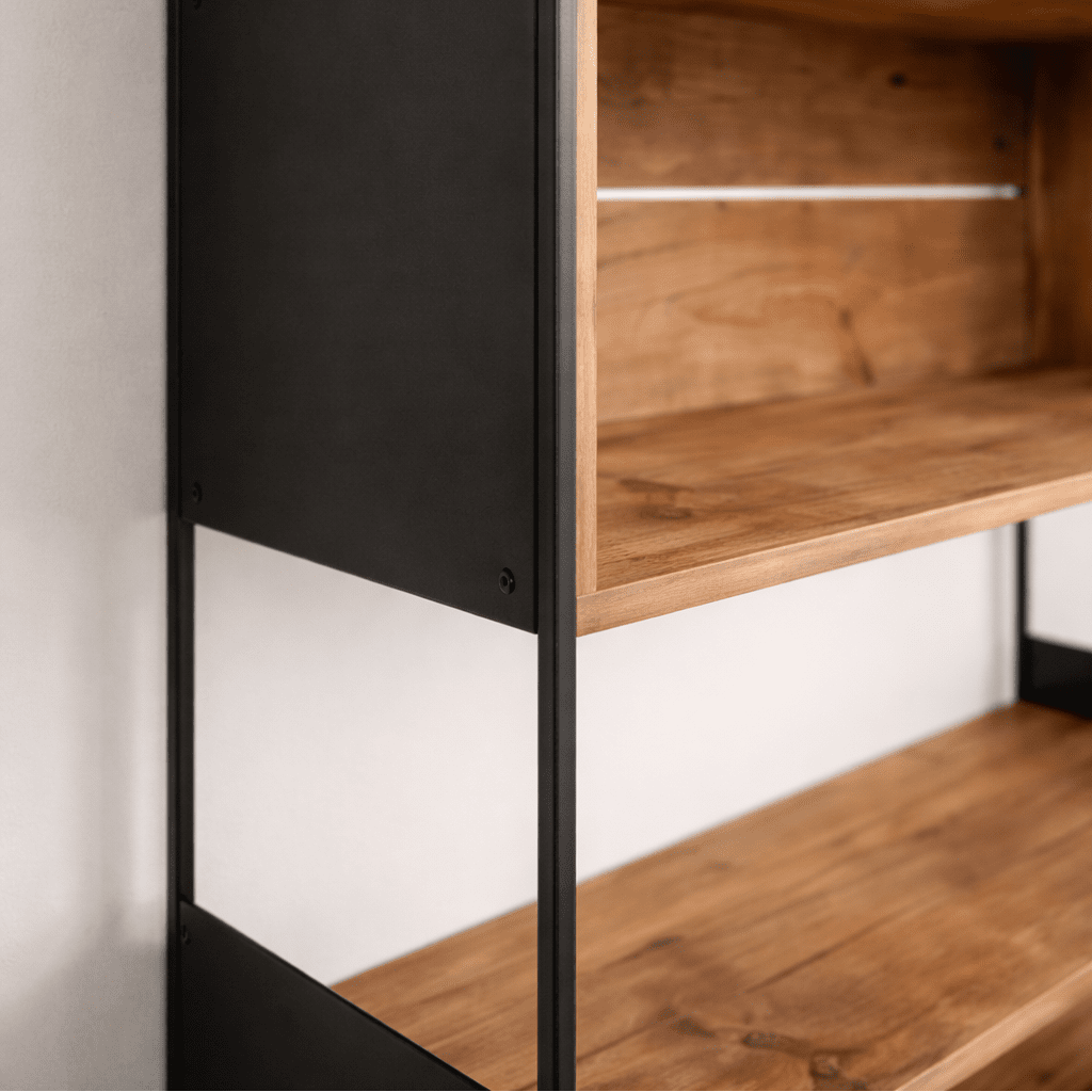 DABI | יחידת מדפים מעץ ממחוזר וברזל, עם מדפים פתוחים - KUALA