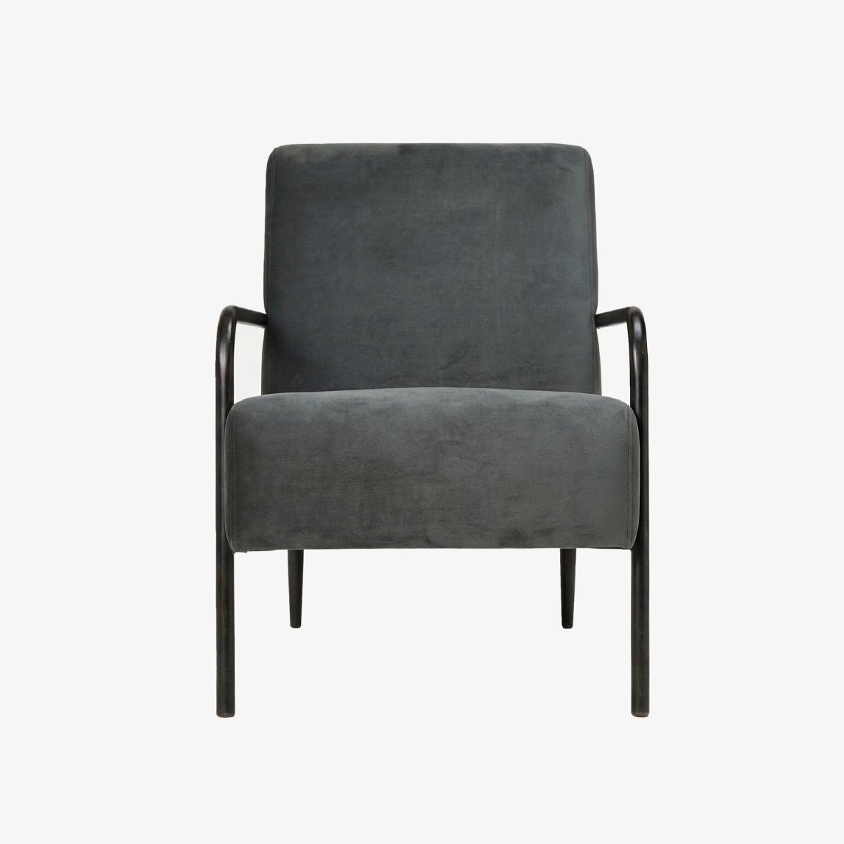 DAGTIND | כורסה מודרנית מרופדת בבד אריג קטיפתי בשילוב מתכת - KUALA