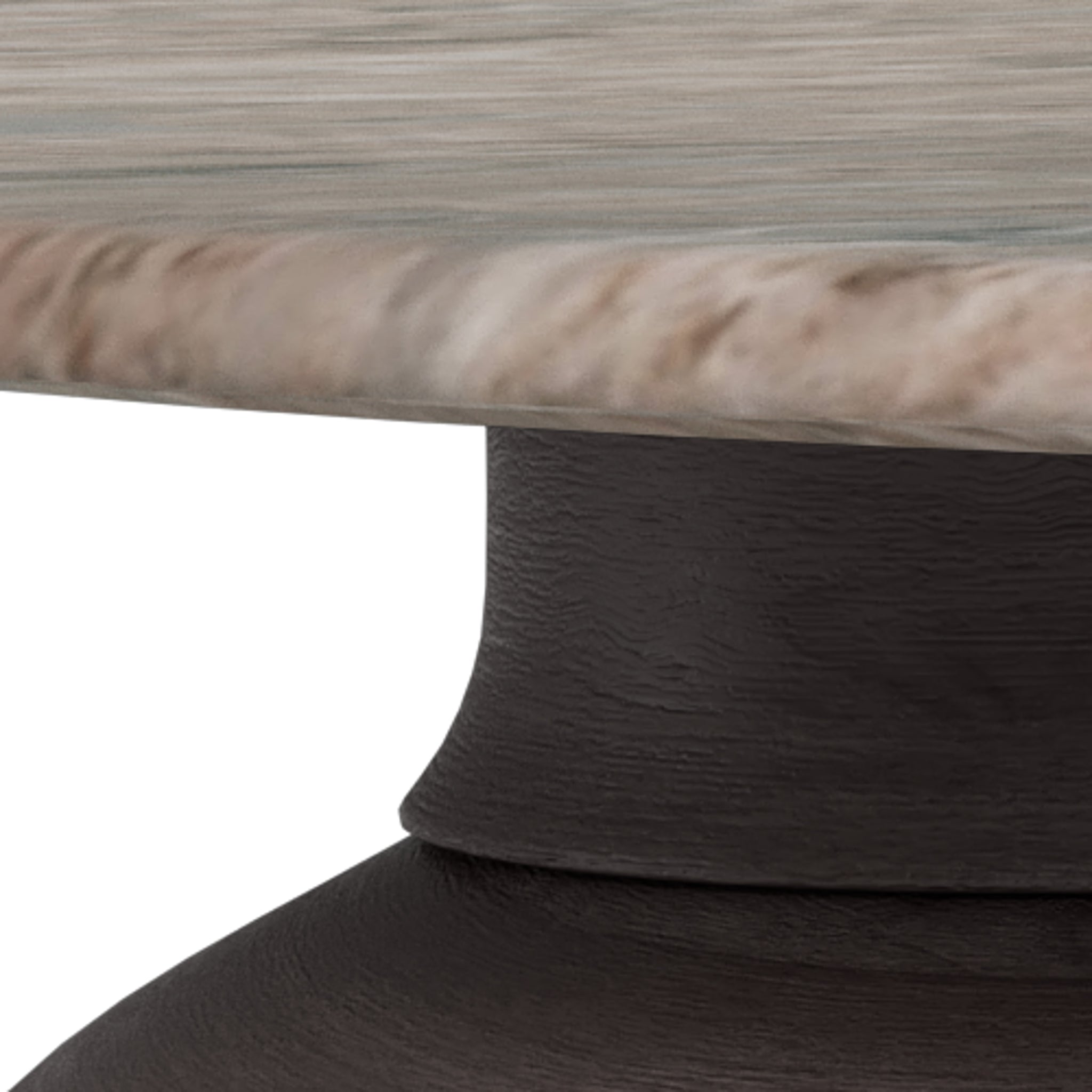 BRUNO | שולחן סלון עגול משיש ועץ מנגו, קוטר 95 ס"מ