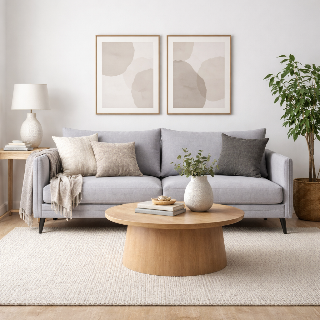 CERON | ספה תלת מושבית מרופדת בבד אריג, 240 ס"מ - KUALA