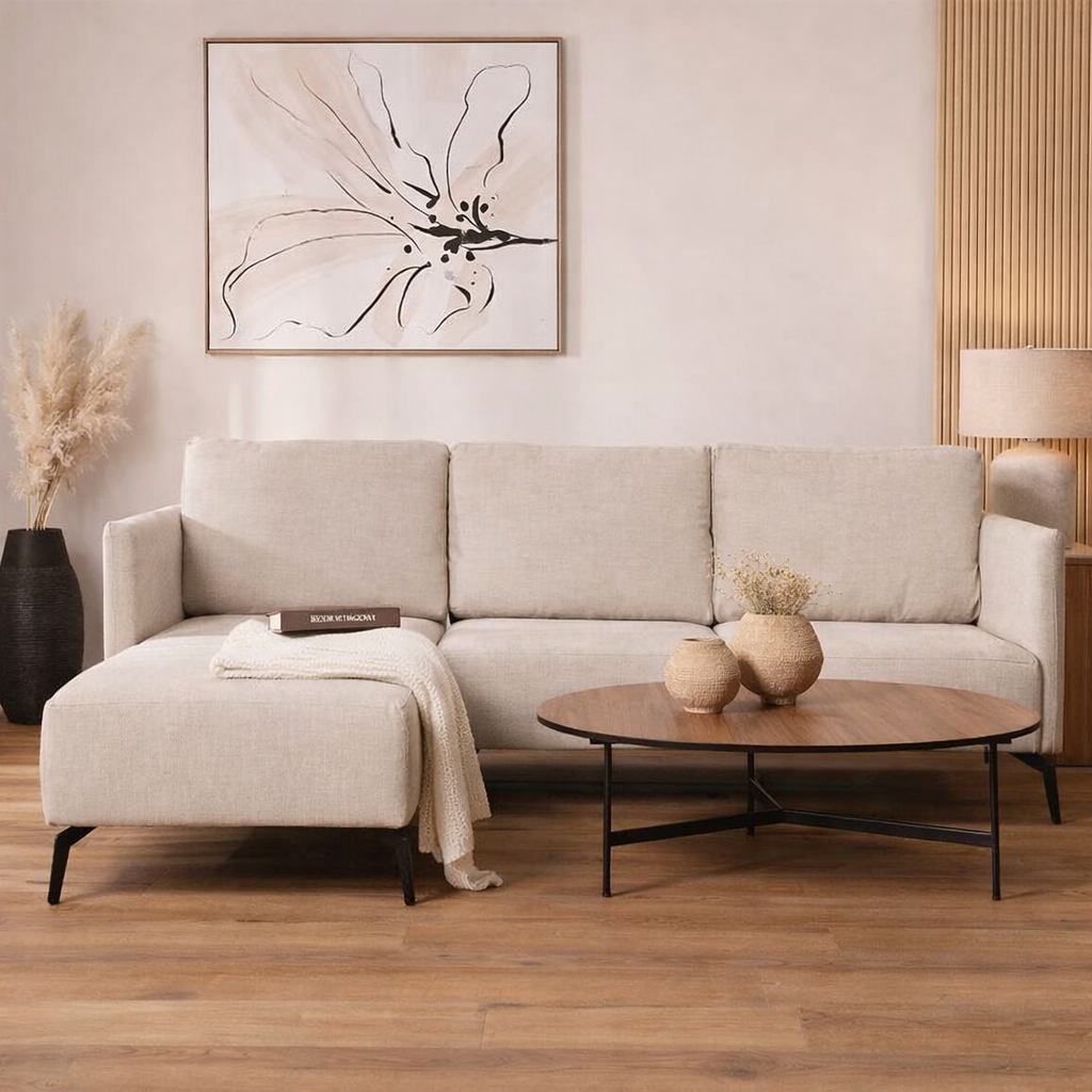 GINORI | ספת שזלונג מרופדת בבד אריג, 240 ס"מ - KUALA