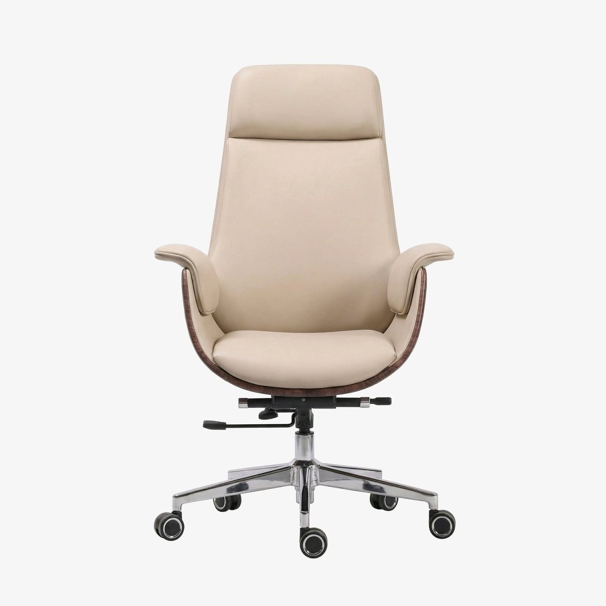 EBBON | כיסא משרדי מרופד בבד דמוי עור בשילוב עץ - KUALA