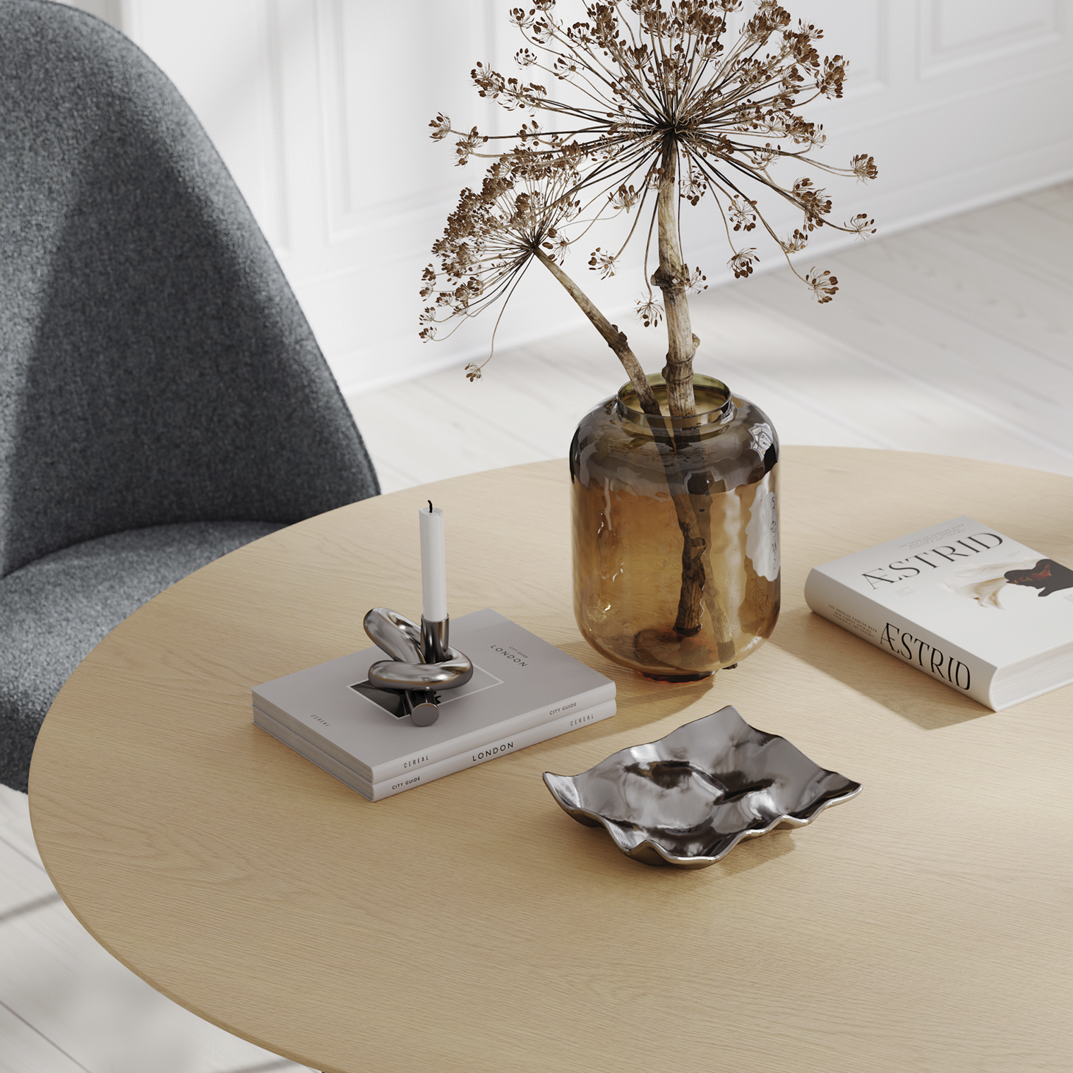 ZENOVIA | שולחן אוכל עגול קוטר 120 ס"מ, עד 6 סועדים