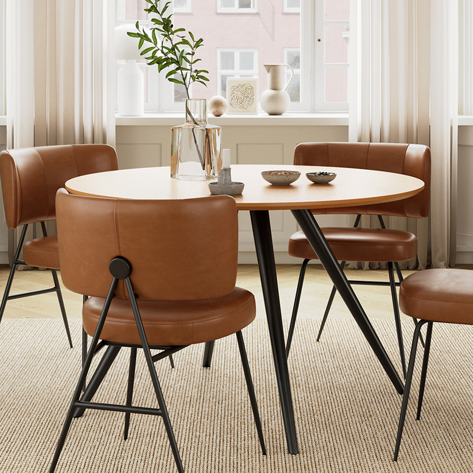 KORVINA | שולחן אוכל עגול קוטר 120 ס"מ, עד 6 סועדים