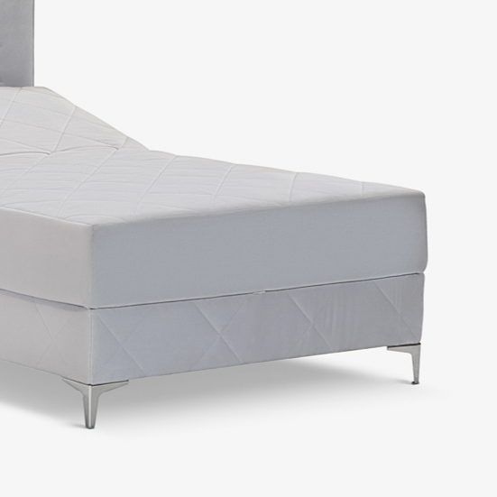 ORGANA | מיטה וחצי מתכווננת חשמלית בגוון אפור, עם גב מעוצב
