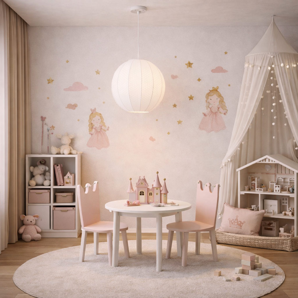 OIRA | מנורת תליה עם אהיל מבד בגוון לבן - KUALA