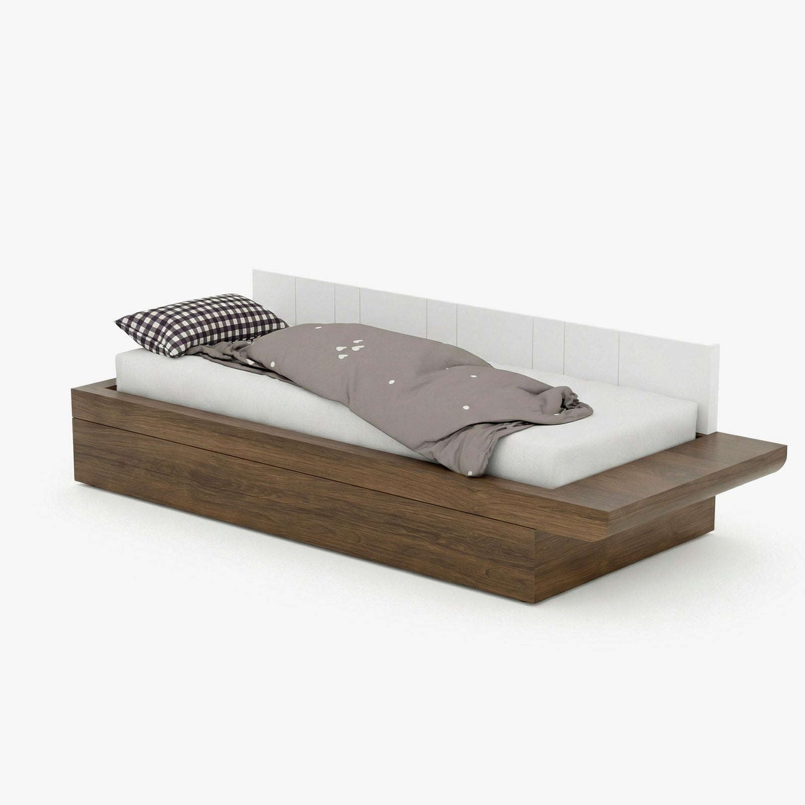 NESTLE | מיטת ילדים בשילוב מדף ספרים, ספסל ותאורה נסתרת - KUALA