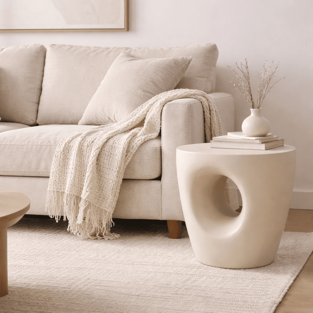 GEIR | שולחן צד אמורפי מפיברגלס, קוטר 40 ס"מ - KUALA