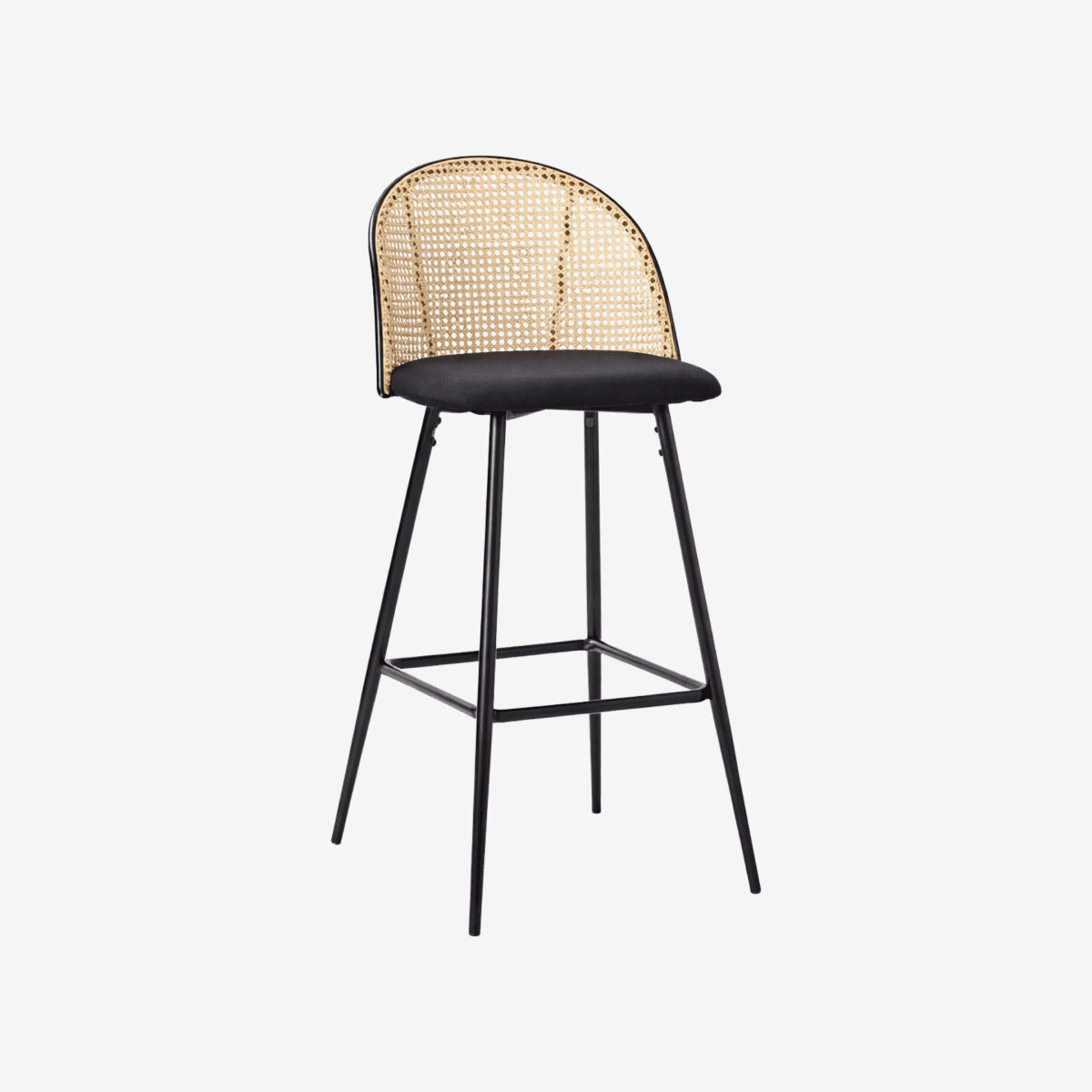 GISI | כיסא בר ממתכת ודמוי ראטן, מעוצב בסגנון בוהו שיק - KUALA