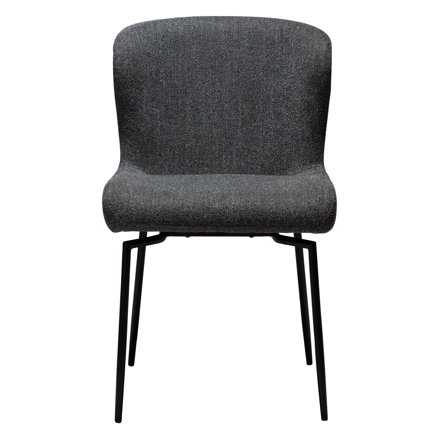 LUXANO | כיסא מסתובב מרופד בבד בוקלה בשילוב מתכת בגוון שחור