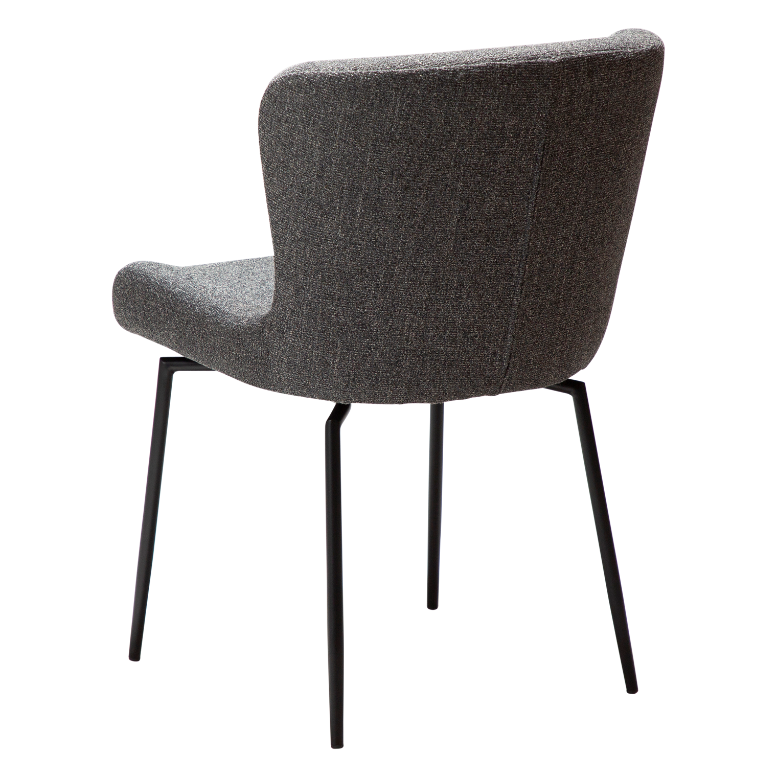 LUXANO | כיסא מסתובב מרופד בבד בוקלה בשילוב מתכת בגוון שחור