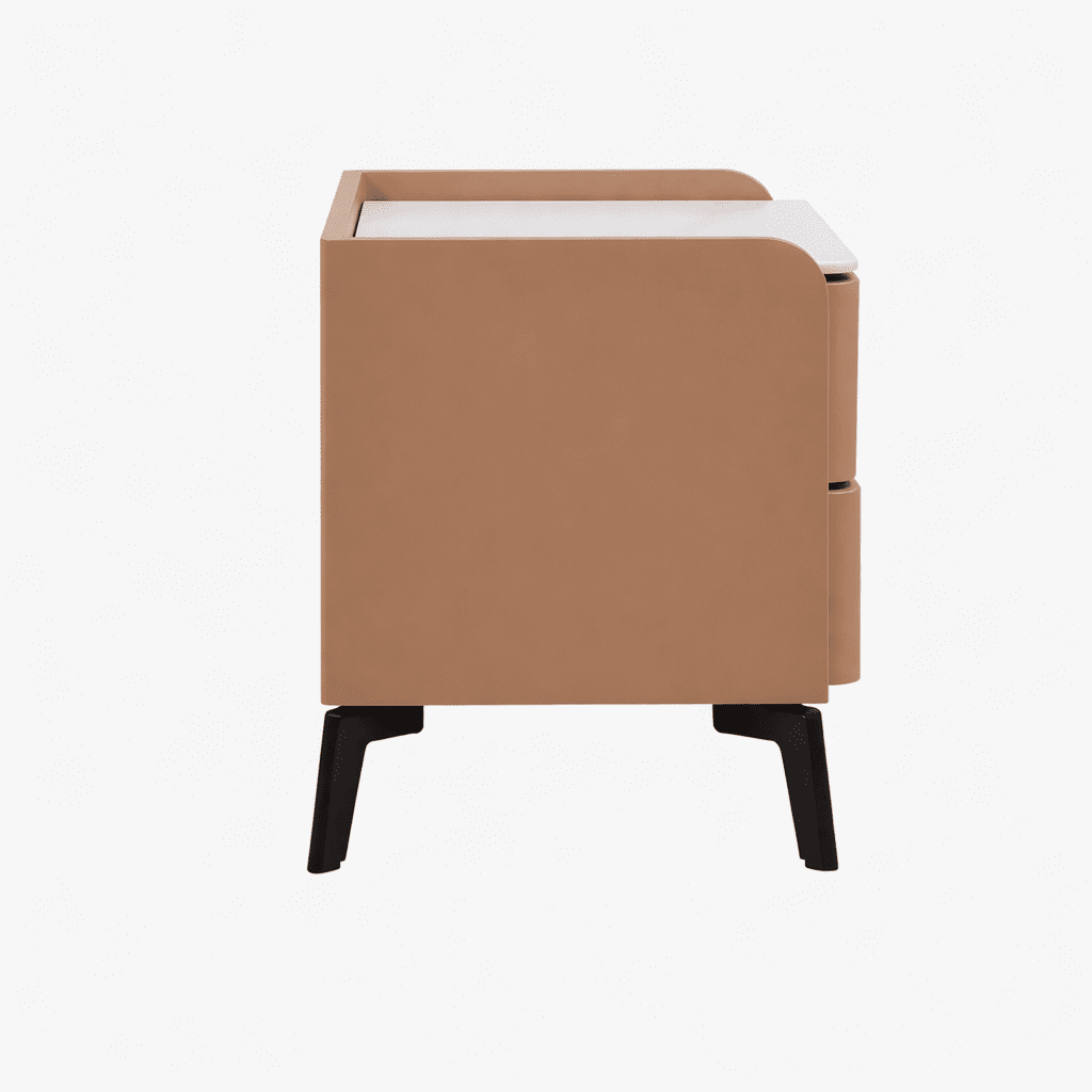 GORMAL | שידת לילה מרופדת, 52/42 ס"מ, עם מגירות ומגש עליון - KUALA