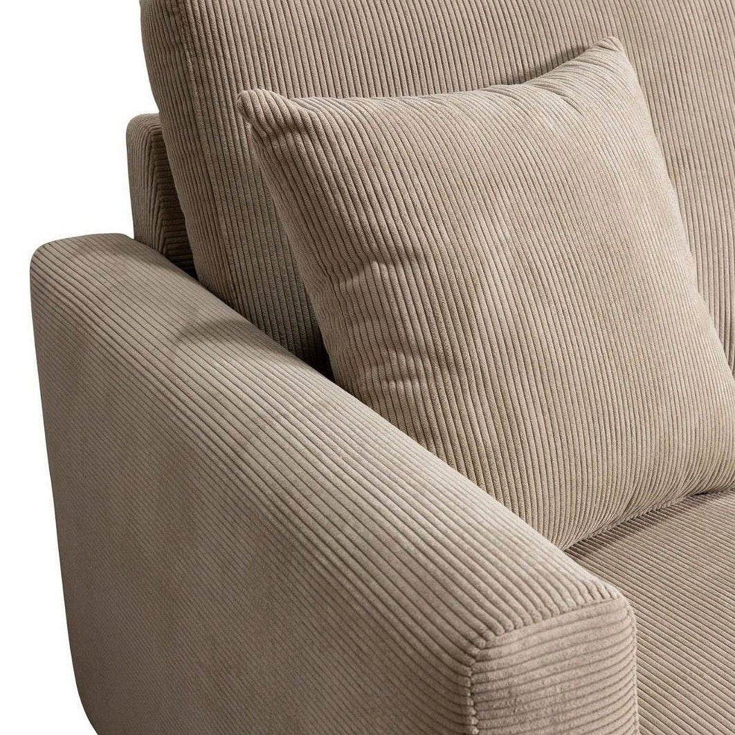 GUDRBOR | ספה תלת מושבית מודרנית מרופדת בבד קורדרוי - KUALA