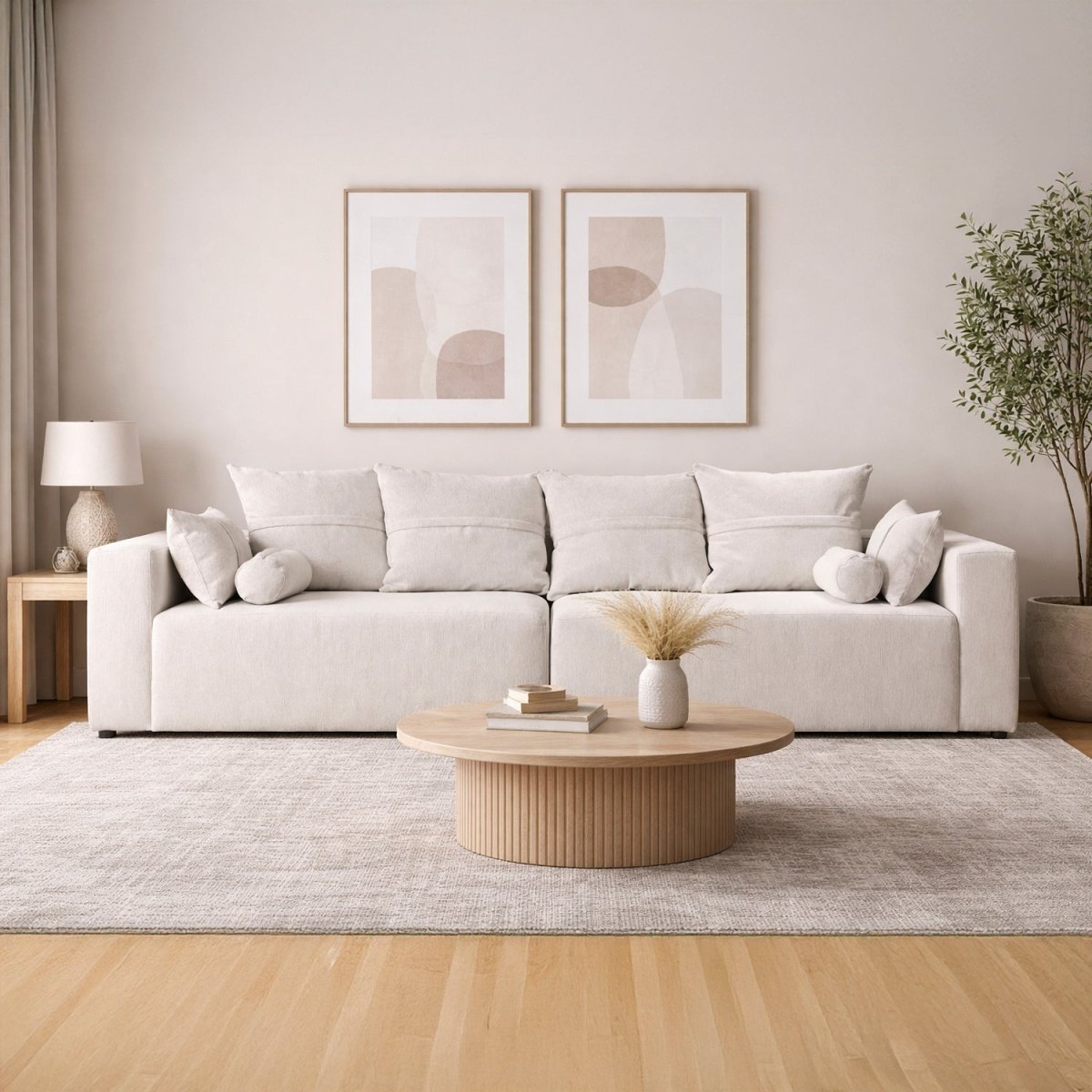 GUDRRI | ספה תלת מושבית מודרנית מרופדת בבד אריג - KUALA