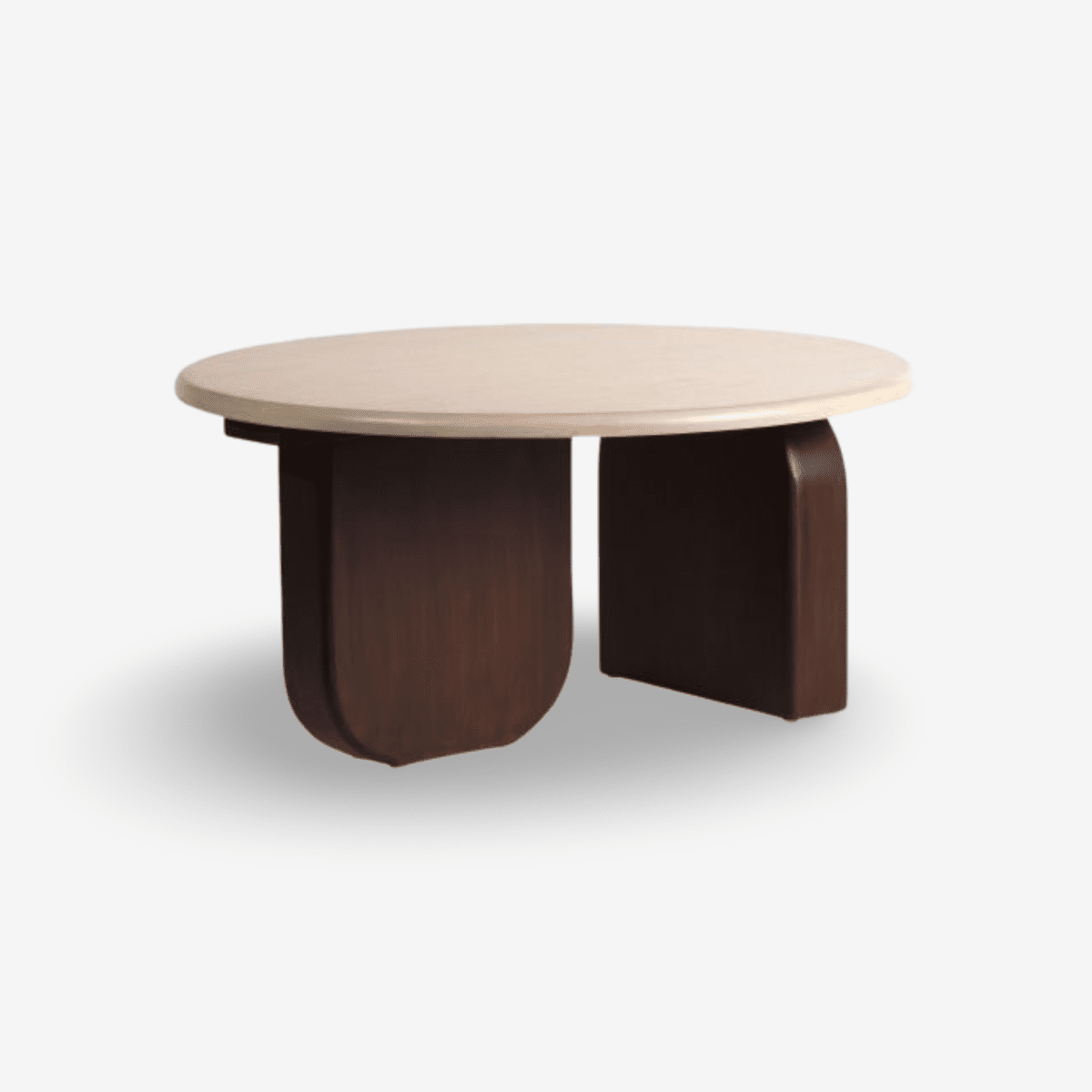 HALVE | שולחן סלון עגול מעץ מנגו מלא, קוטר 90 ס"מ - KUALA