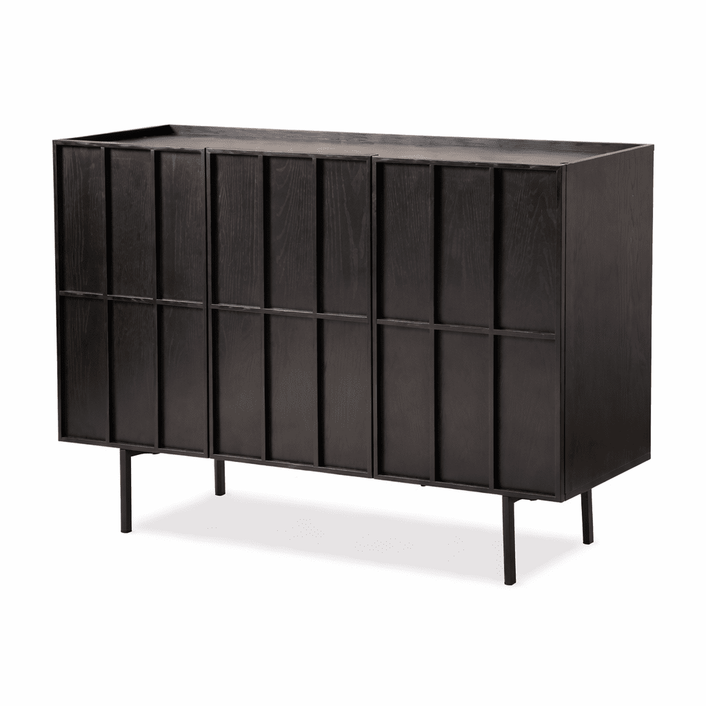 HALVO | קומודה מעץ ומתכת, עם מגירות ומדפים סגורים - KUALA