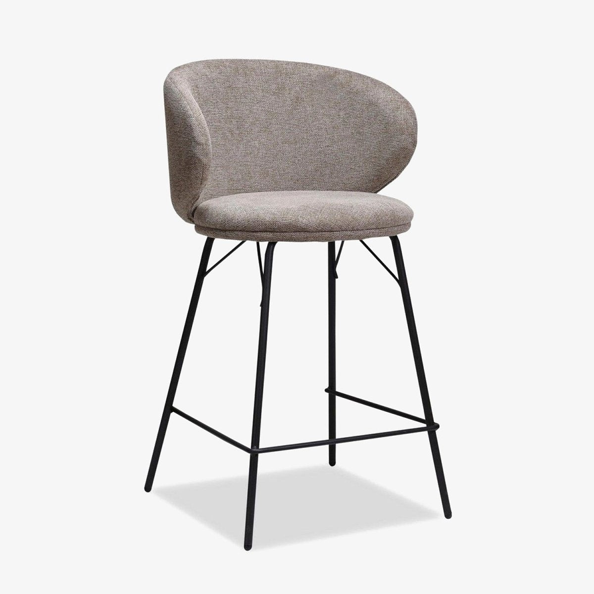 JORT | כיסא בר מרופד בבד אריג בשילוב מתכת - KUALA