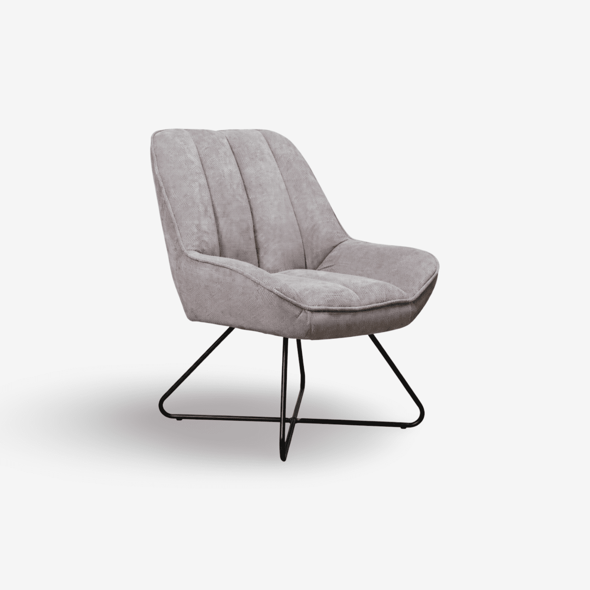 KARIL | כורסא מודרנית מרופדת בבד אריג בשילוב רגלי מתכת - KUALA