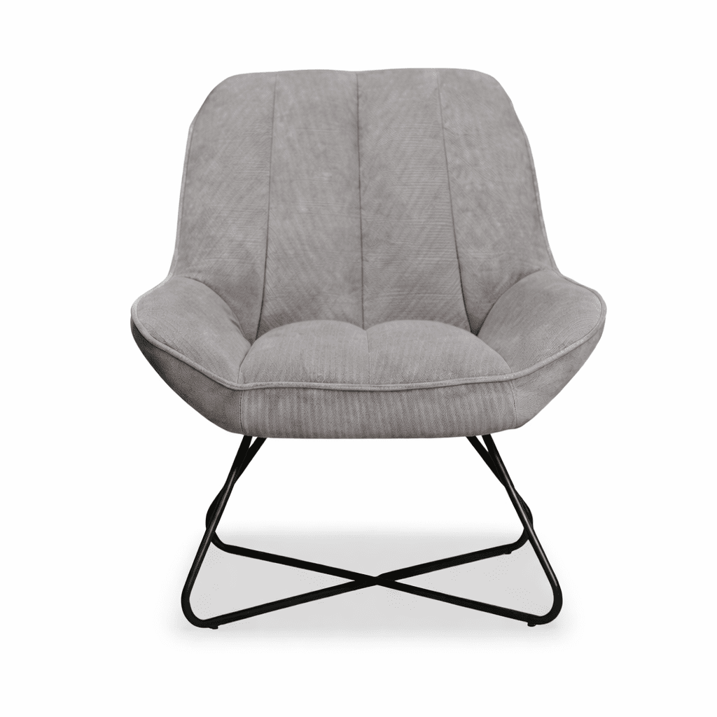 KARIL | כורסא מודרנית מרופדת בבד אריג בשילוב רגלי מתכת - KUALA