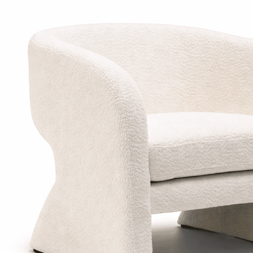 KELD | כורסא מעוגלת מרופדת בבד אריג - KUALA