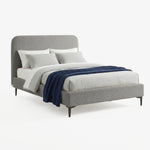 SVENS | מיטה זוגית מרופדת בבד אריג