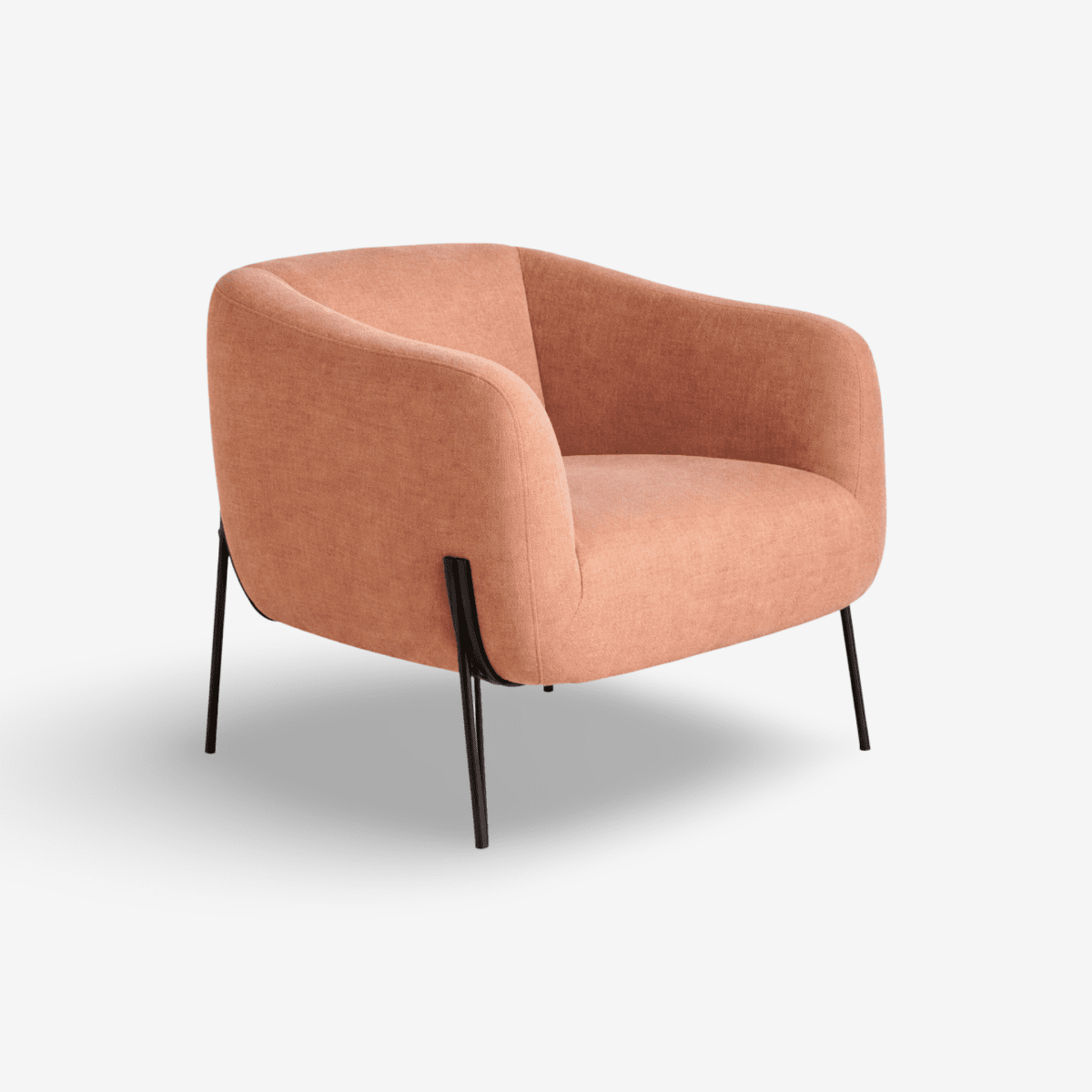 LINNSTE | כורסא מודרנית מרופדת בבד אריג בשילוב רגלי מתכת - KUALA