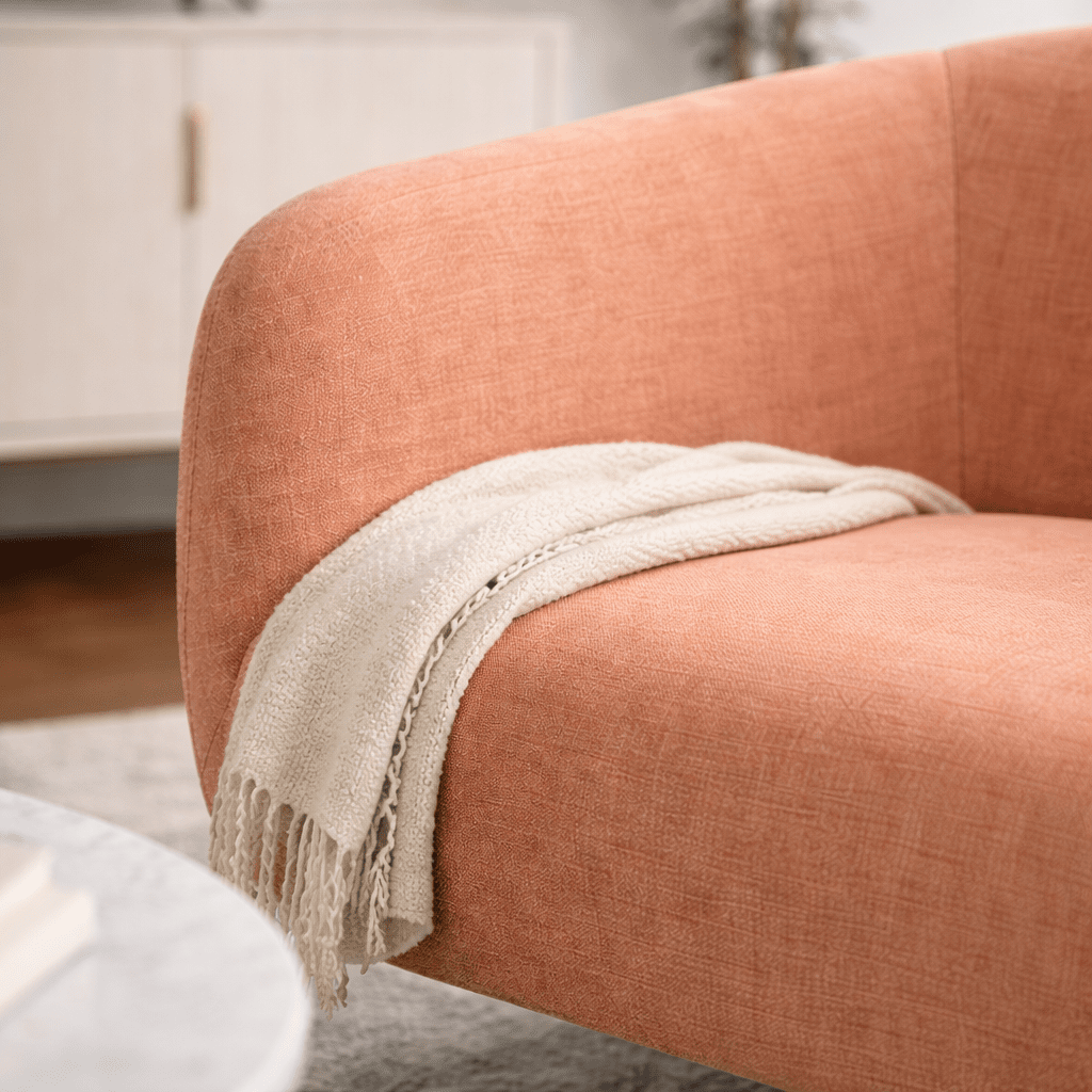 LINNSTE | כורסא מודרנית מרופדת בבד אריג בשילוב רגלי מתכת - KUALA