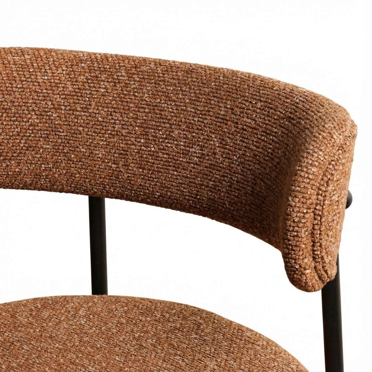 LIVER | כיסא אוכל מרופד בבד אריג בשילוב מתכת - KUALA