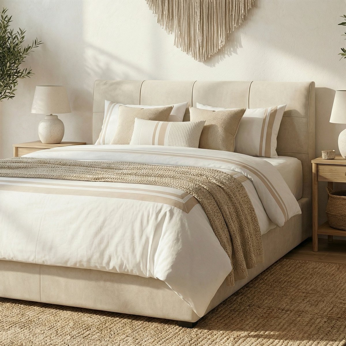 MAGNO | מיטה זוגית מרופדת בבד אריג עם קפיטונאז' - KUALA