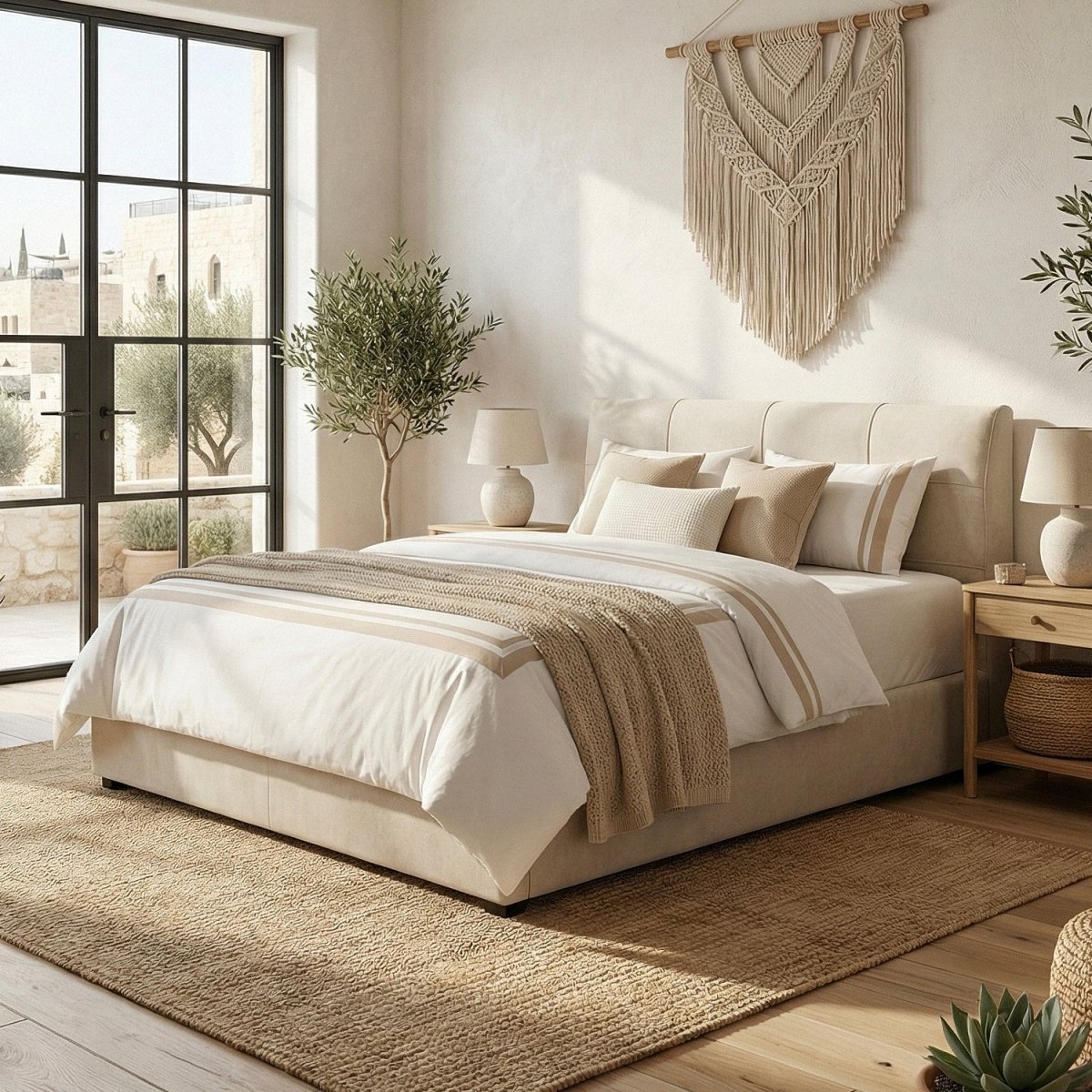 MAGNO | מיטה זוגית מרופדת בבד אריג עם קפיטונאז' - KUALA