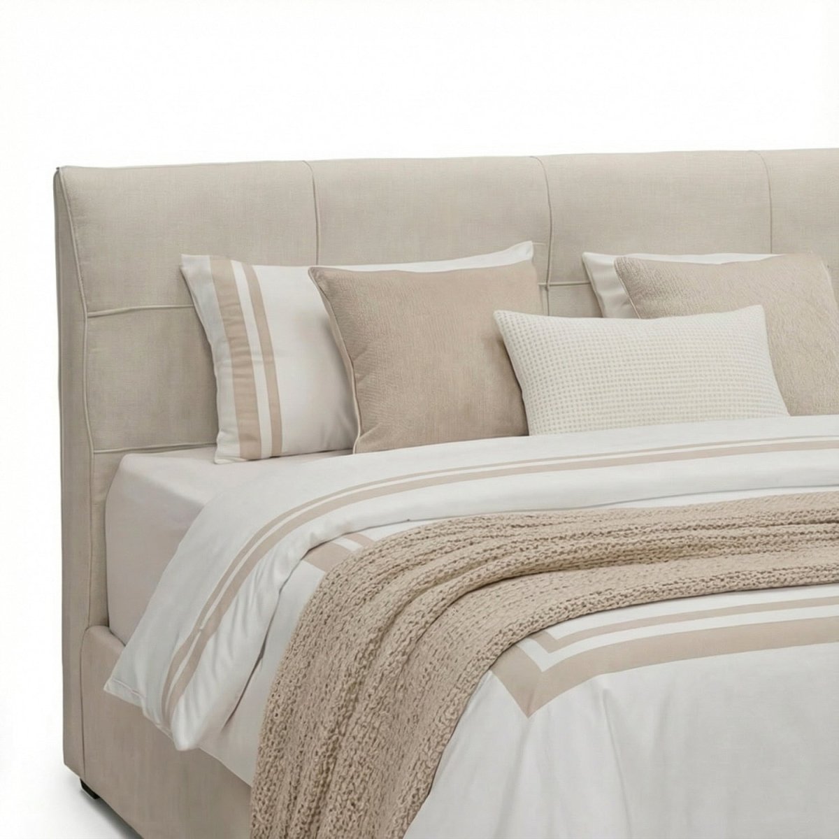 MAGNO | מיטה זוגית מרופדת בבד אריג עם קפיטונאז' - KUALA