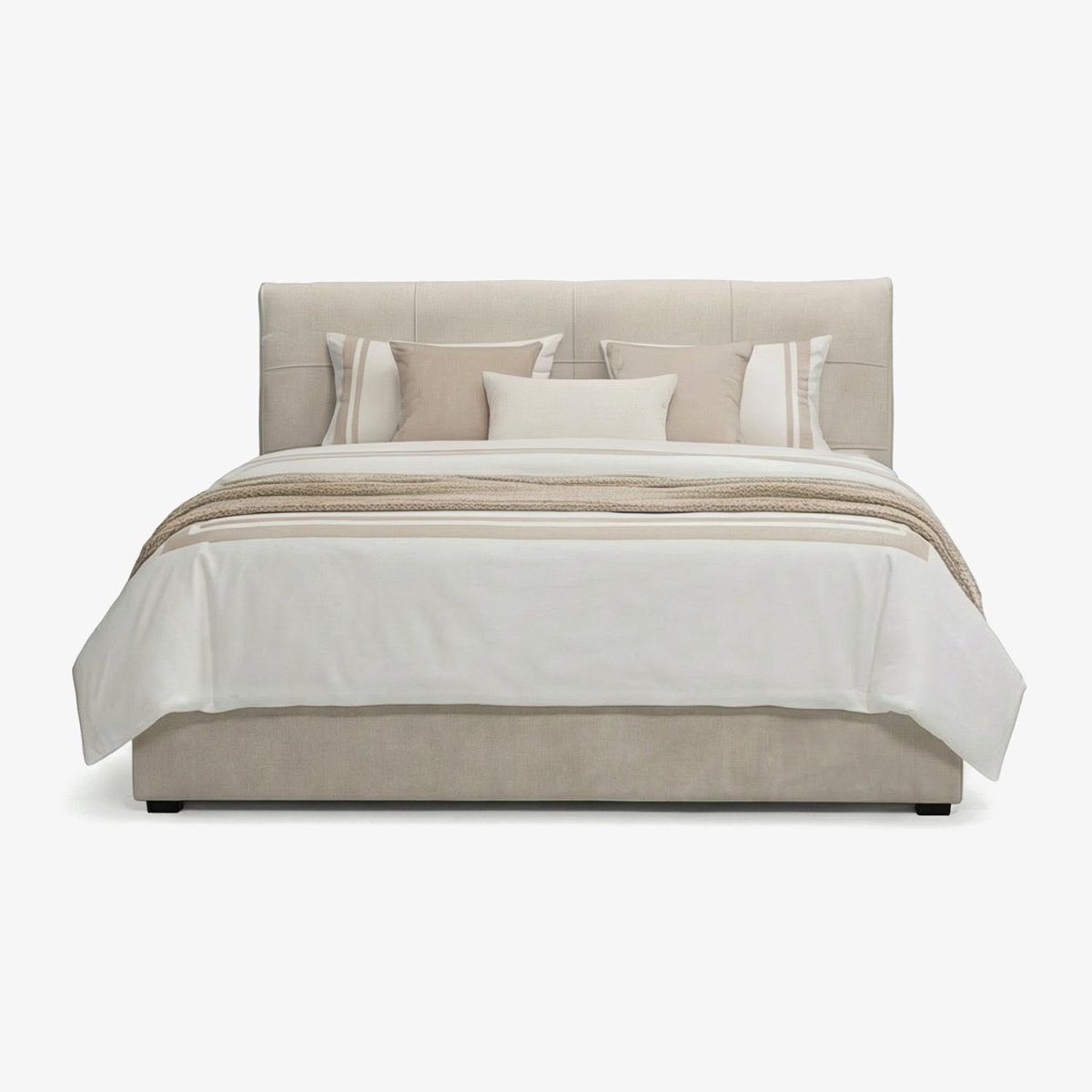 MAGNO | מיטה זוגית מרופדת בבד אריג עם קפיטונאז' - KUALA