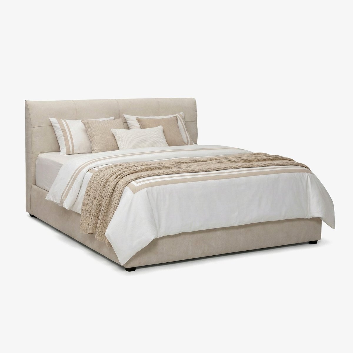 MAGNO | מיטה זוגית מרופדת בבד אריג עם קפיטונאז' - KUALA